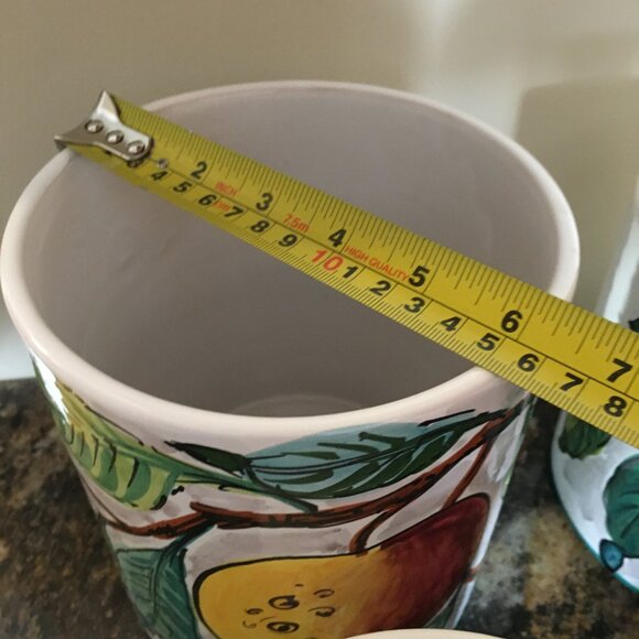 Vintage Italian Handpainted Red Clay Four Piece Cannister Set - Picture 10 of 16